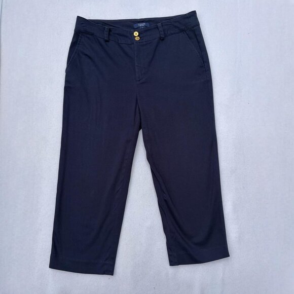 Chaps Pants - Chaps Navy Blue Cotton Capri Pedal Pusher Pants Sz 8 Fall Autumn Capris Casual